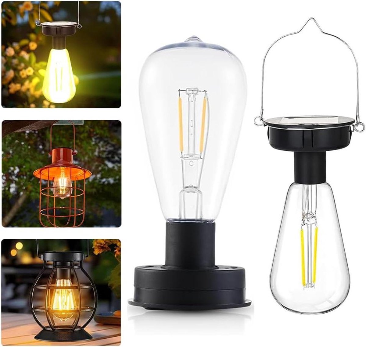 Gloeilampen op zonne-energie - Reserveonderdelen Hanglampen - Tuinverlichting - Intelligente inductiefunctie - 8 cm - Warm wit