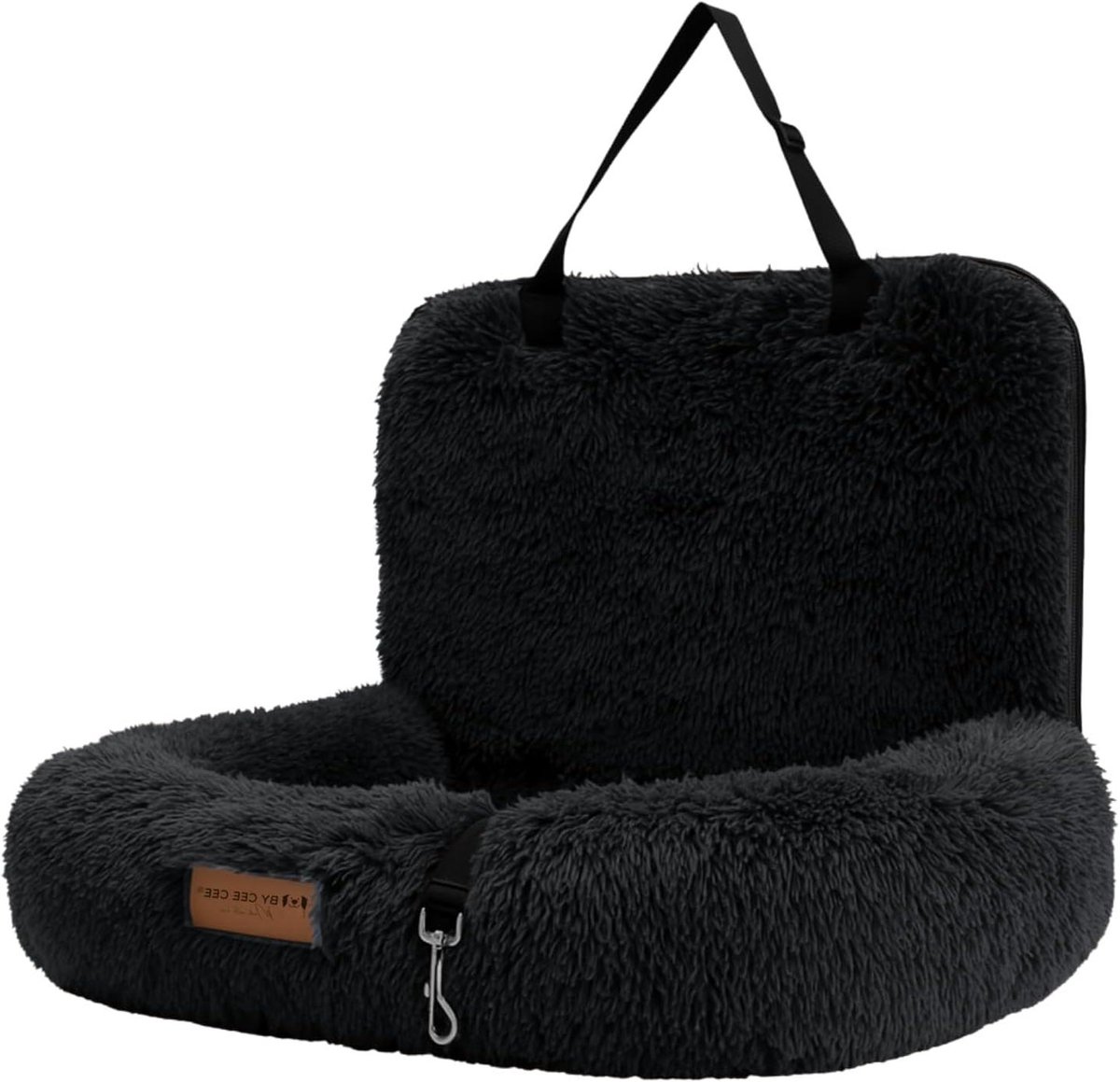Autostoel Hond - Hondenmand Auto - Veilig Reizen - Wasbare Hoes - 60 x 60 x 65 cm - Zwart
