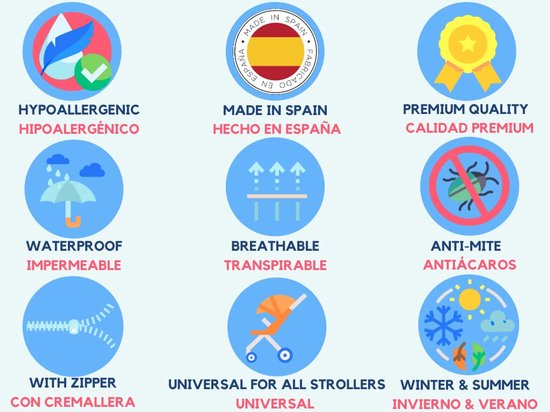 SnelShoppen - Universele voetenzak kinderwagen waterdicht marineblauw ECOPIEL, winter voetenzak en zomer stoelhoes, gemaakt in Spanje, ideaal voor kin van Snelshoppen — afbeelding 2