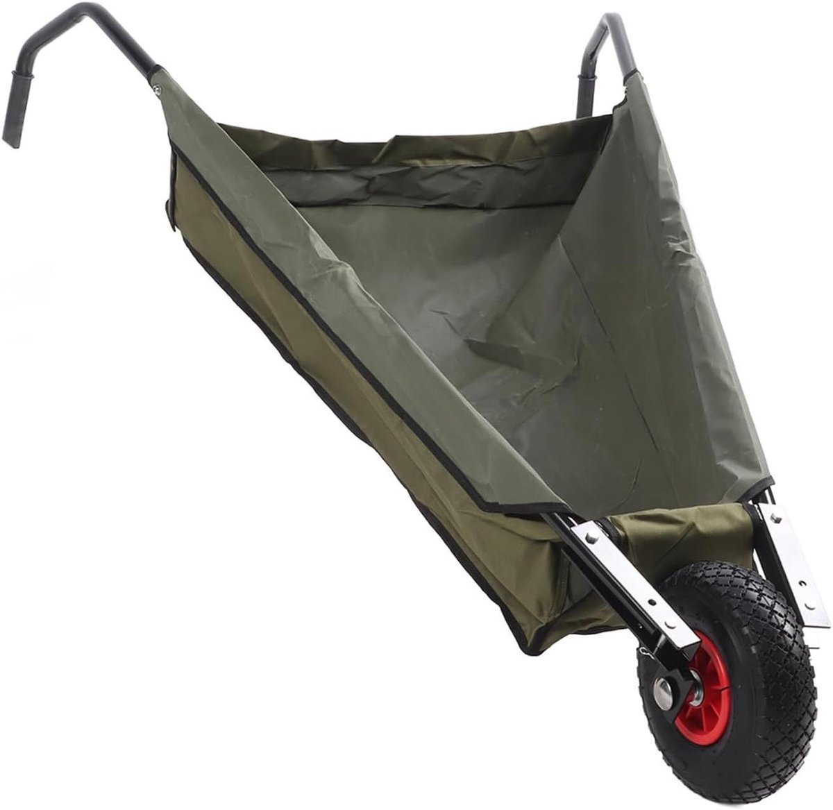 Opvouwbare Tuinwagen - Kruiwagen Opklapbaar - Tuinwerk Vereenvoudigen - Stevige Metalen Buisconstructie - 148 x 72 x 29 cm - Groen