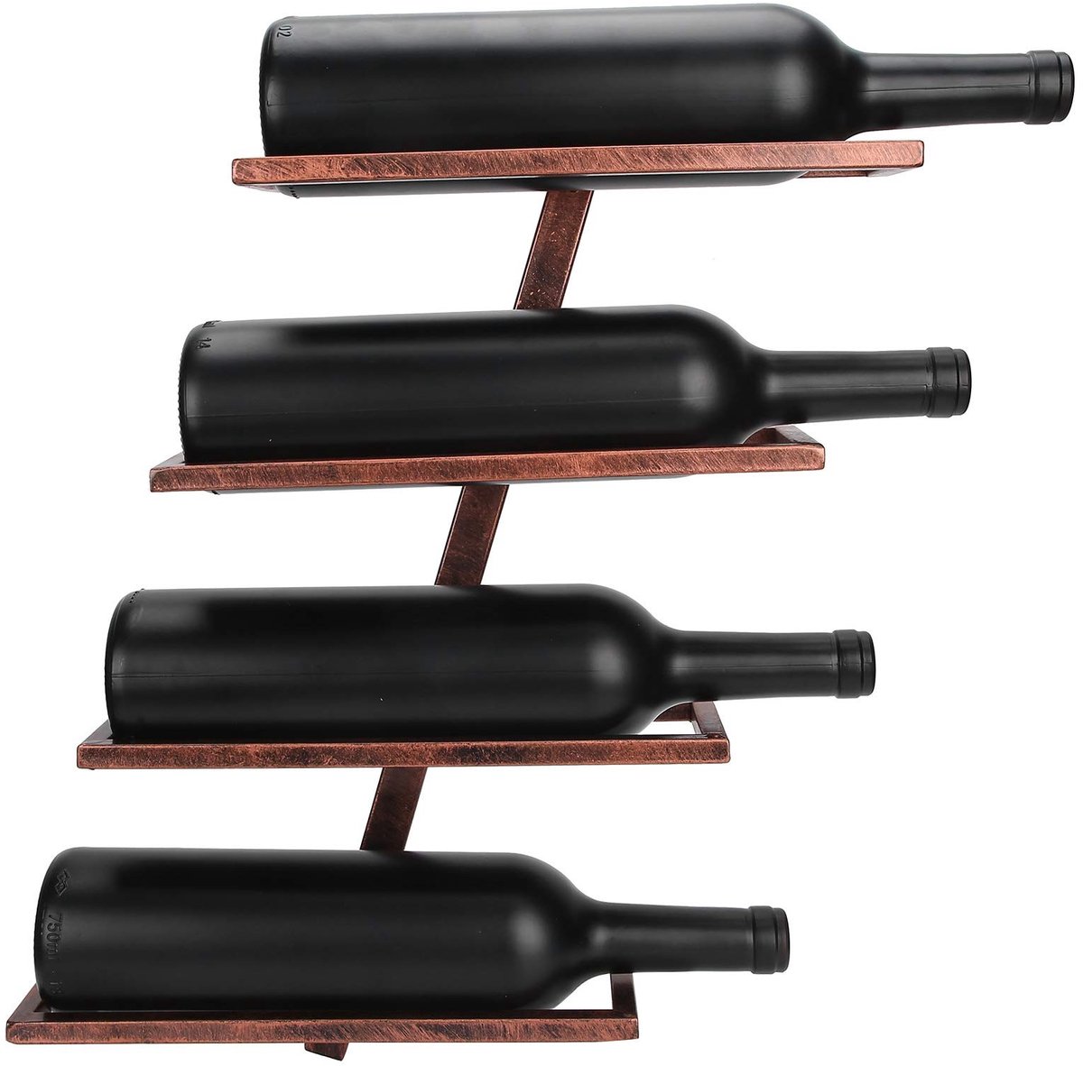 Dailygoods - Muur Wijnrek voor 2/4 Flessen - Bronzen Design voor Thuis