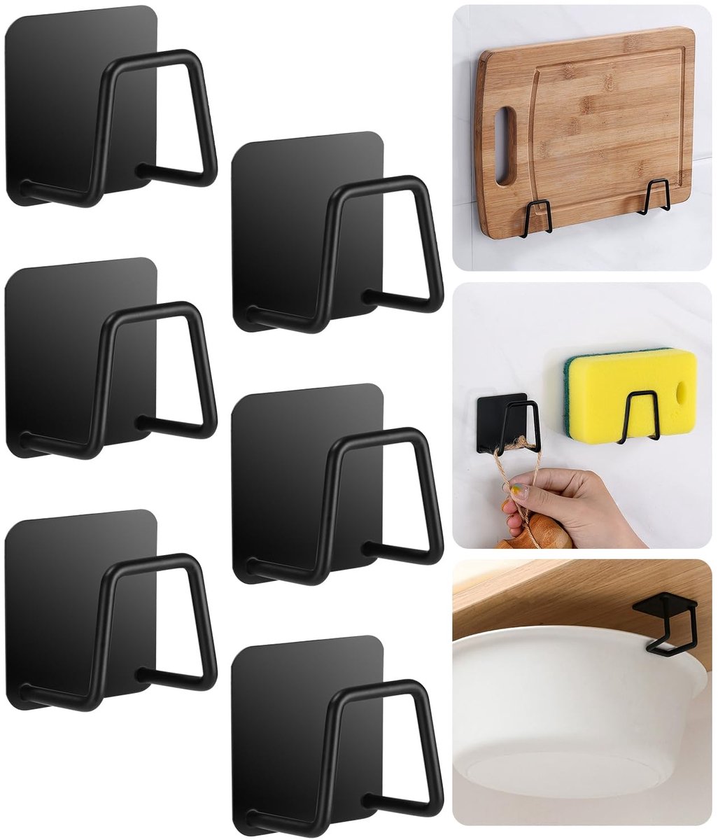Dailygoods - Set van 6 Sponshouders - Geen Boren Organisator voor Keuken en Badkamer