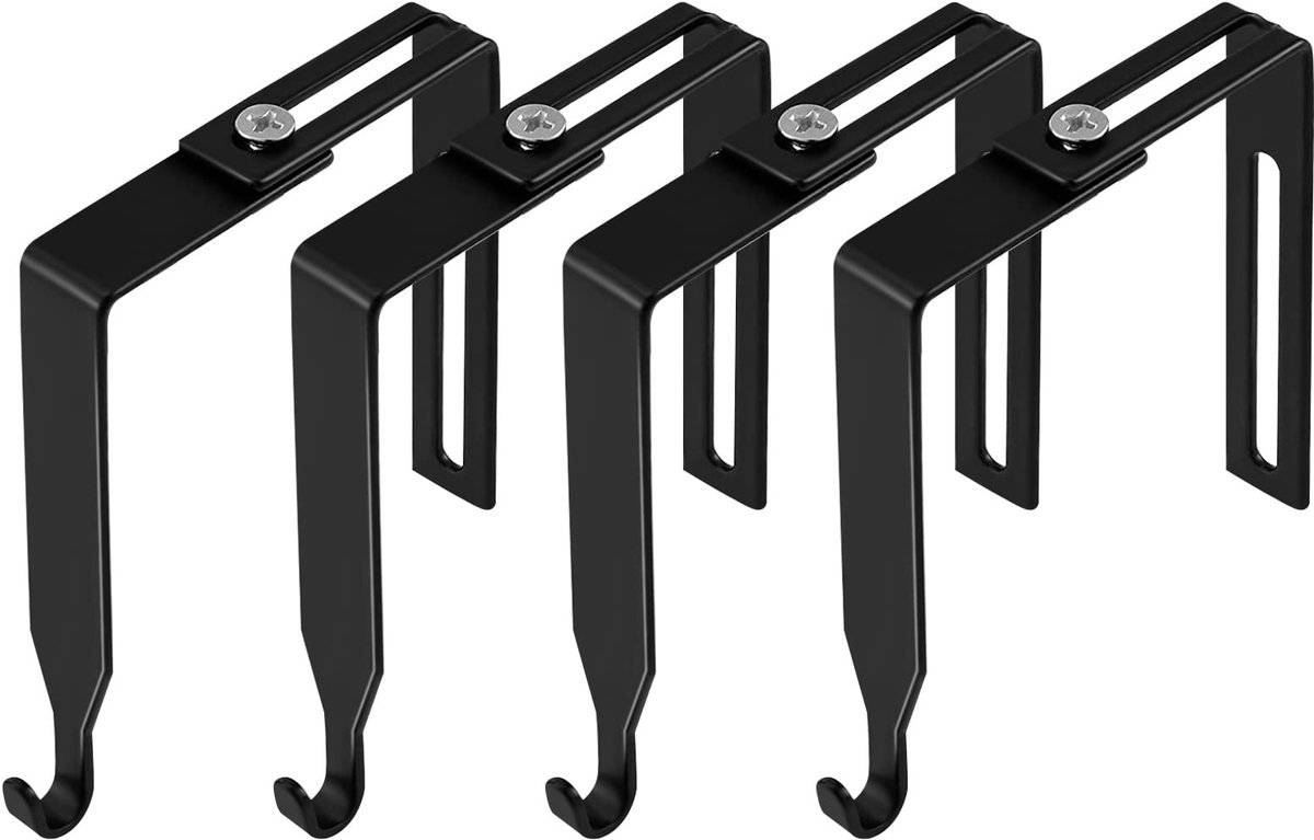 Dailygoods- Kasthangers Verstelbaar - Haken voor Scheidingswand - Haken voor Whiteboard - Metalen Haken - 4 Stuks - Geschikt voor Panelen 1,35 tot 2,5 Inch - Deurenhaak