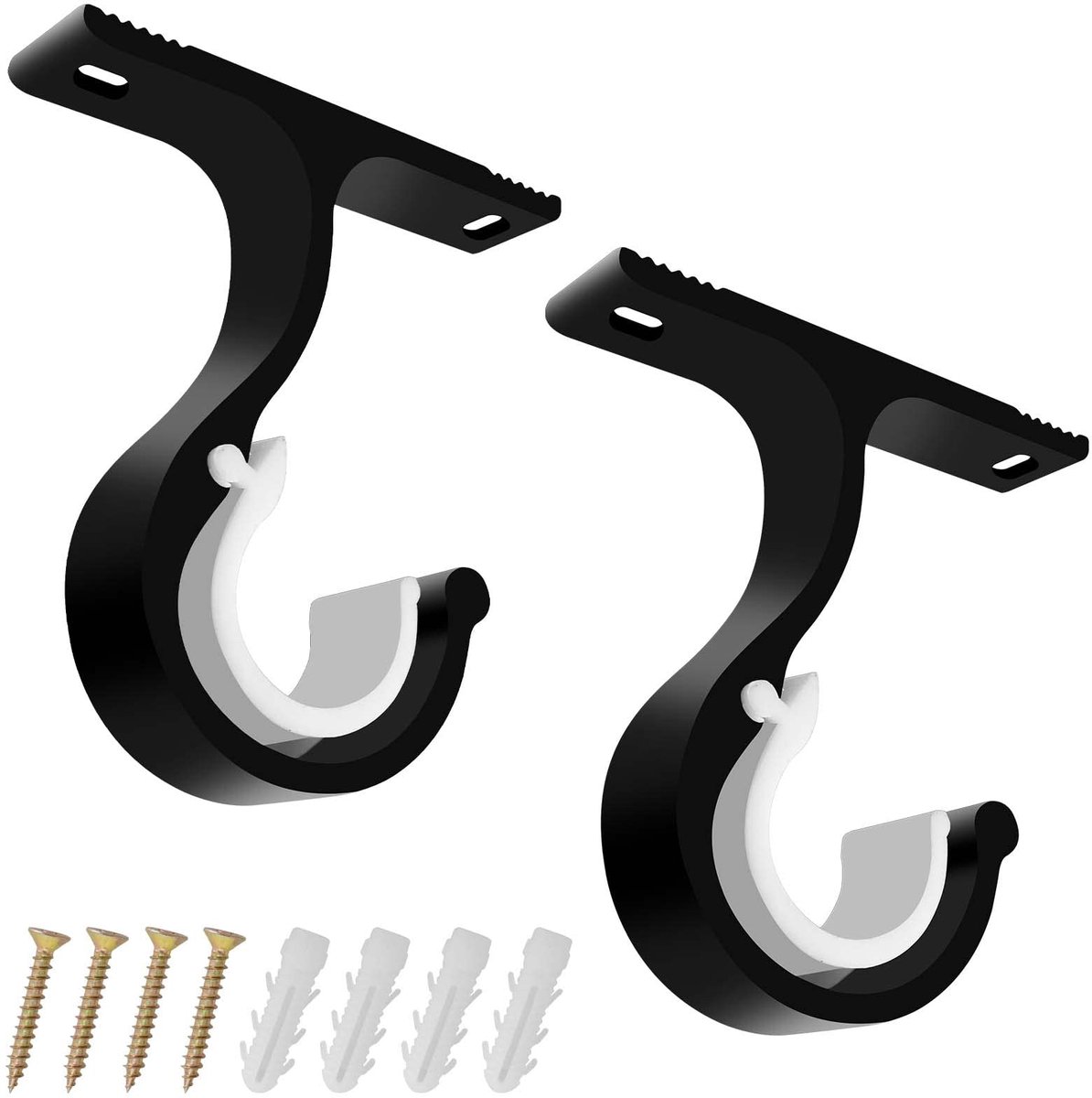 Dailygoods - Gordijnroede Houder - Set van 2 - Metalen Wandsteun voor Gordijnen