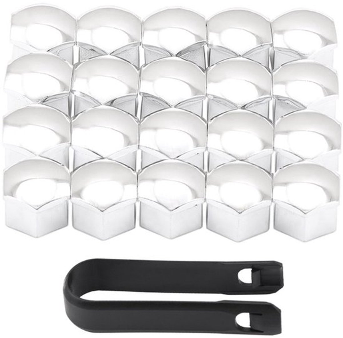 Wielboutkappen - Beschermende Hoedjes - 17 mm - Zilveren Kleur - Decoratieve Kappen - Geschikt voor Diverse Auto's