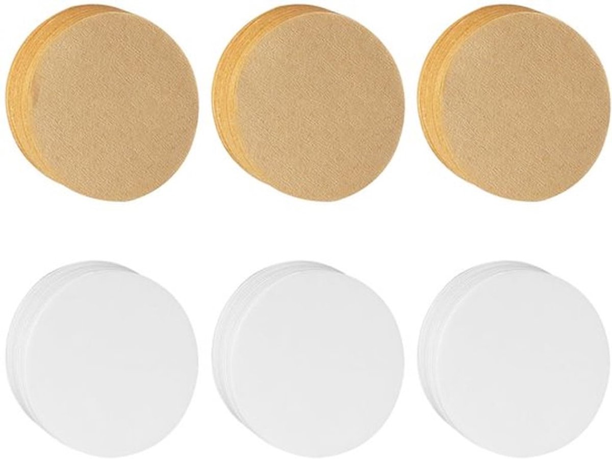 - Koffiefilterpapier - 600 Stuks - Lichtgewicht en draagbaar - 64mm - Microfilter - Geschikt voor kantoor en café - Houtkleur