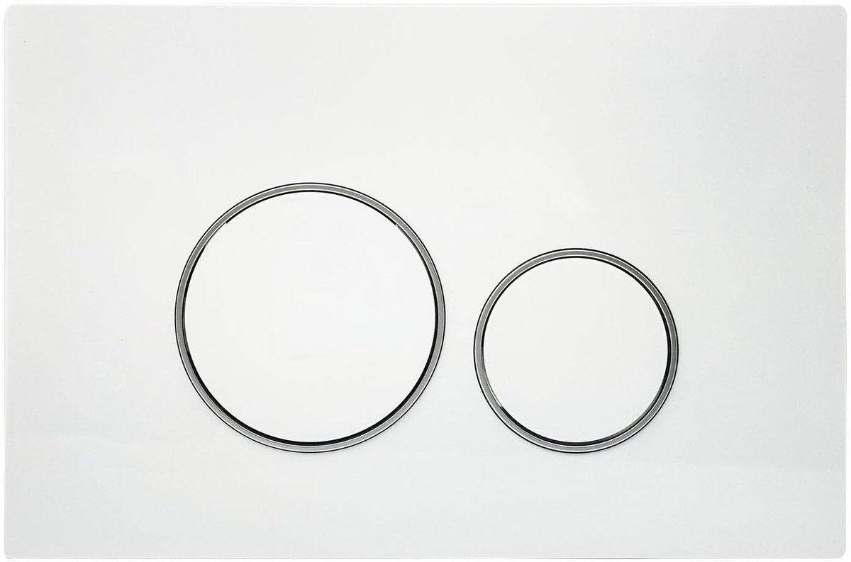 Dailygoods- WC-Bedieningsplaat dubbele spoelfunctie - 245 x 164 mm - inclusief afvoerhendelset - installatiekader - hoge compatibiliteit - geschikt voor Geberit - Spoelplaat