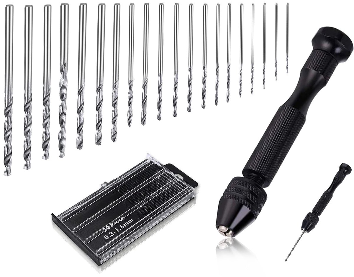 Dailygoods - 21-delige Handboorset - Mini Boor en Boorbits voor Modelbouw