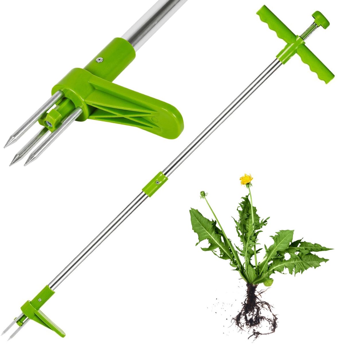 Dailygoods - Stalen Onkruidtrekker met Twister Claw voor Effectieve Wortelverwijdering