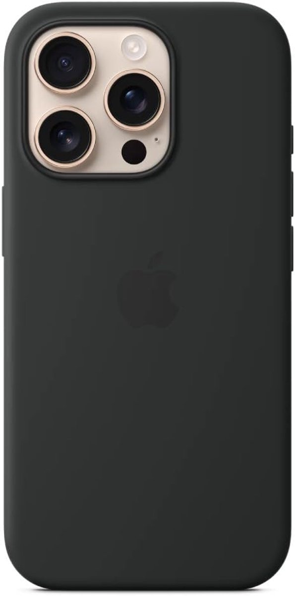 Dailygoods - Siliconenhoesje met MagSafe voor iPhone 16 Pro - Zwart
