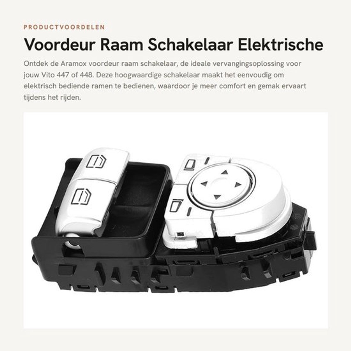 Voordeur Raam Schakelaar - Elektrische Ruitbediening - Vervanging voor Vito 447 448 - ABS - Schakelaar Kit - Hoge kwaliteit - Geschikt vo...