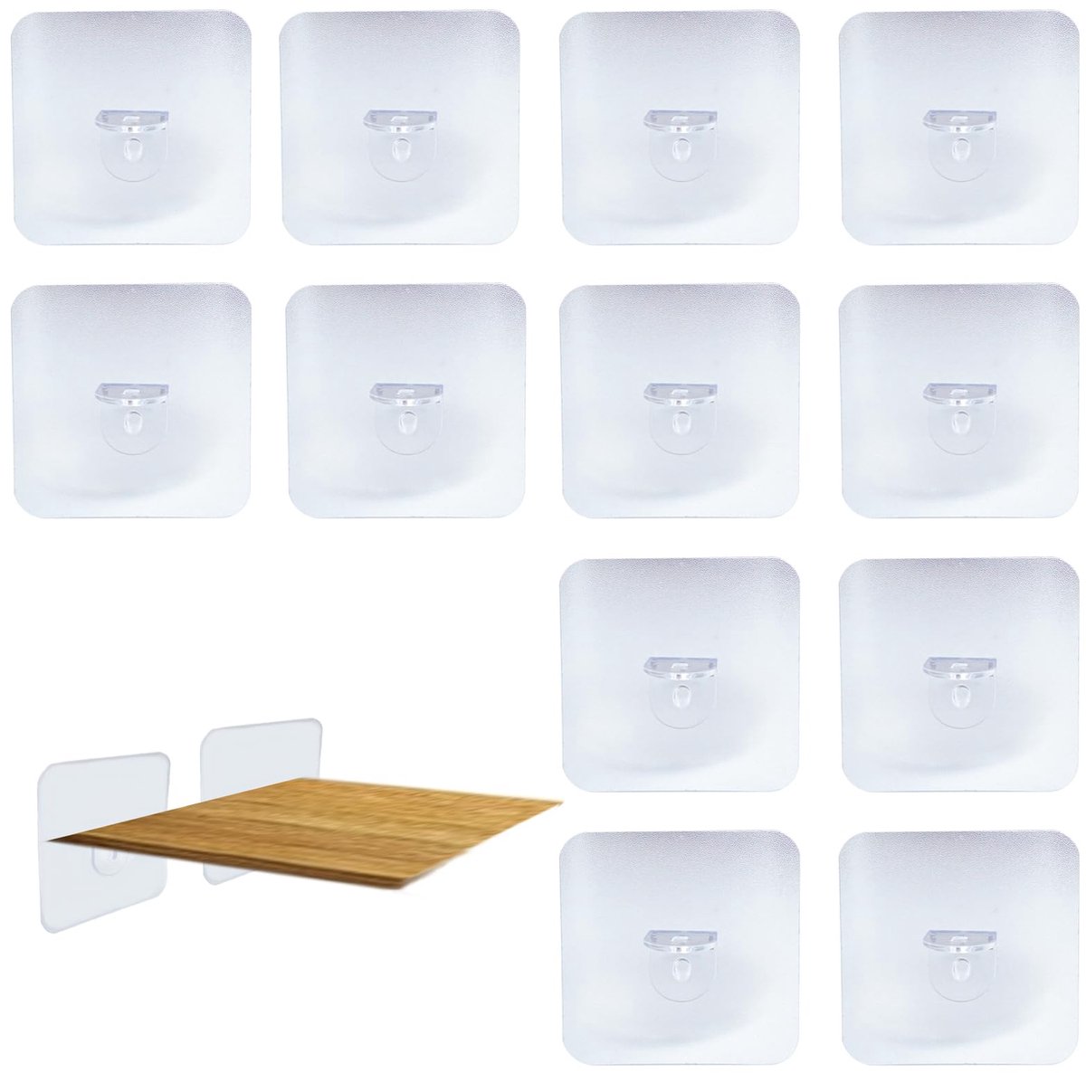Dailygoods - 12 Stuks Zelfklevende Plankdragers - Kastbodemdragers zonder Boren