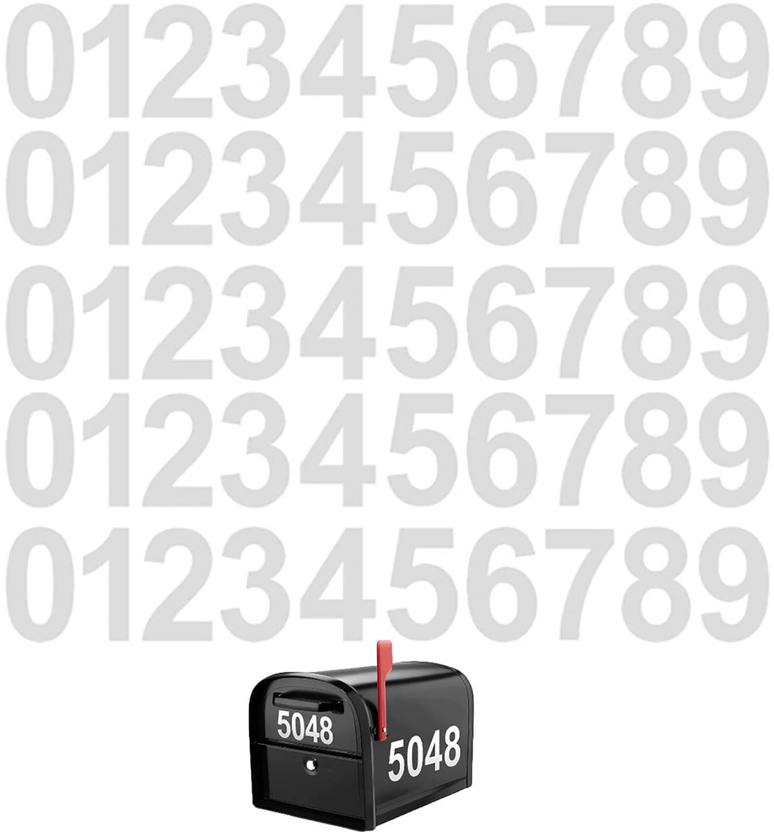 Dailygoods - Weerbestendige Cijferstickers - 50 Stuks voor Brievenbus en Borden