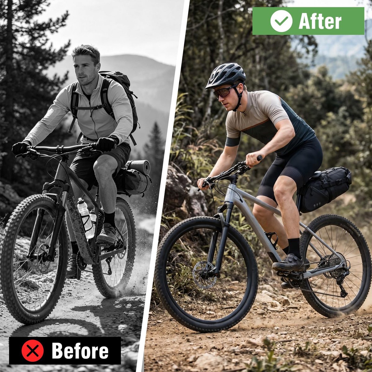 SnelShoppen - 12L Waterdichte Bikepacking Zadeltas met Stevige Grip voor Fietsen, Toerfietsen, Kamperen, Outdoor Avonturen, Zwart