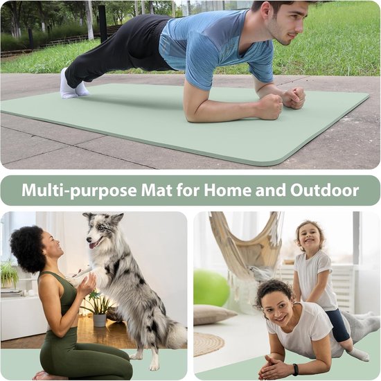 Yogamat XXL - Fitnessmat Oefenmat - Thuis Sporten - Extra Dikke Demping - 200x100cm - Groen van Yogamat — afbeelding 2