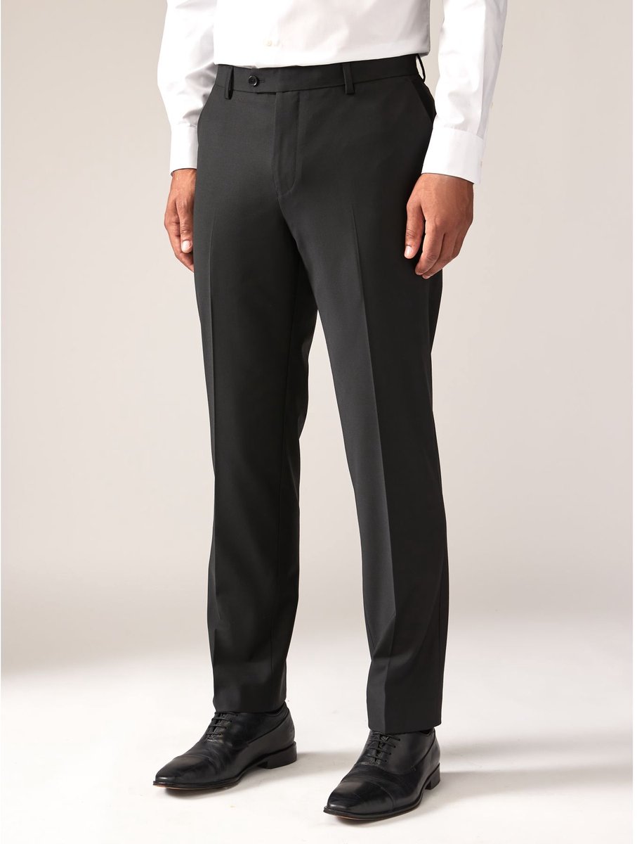 Next - Heren - Tailored Fit Wool Blend Motionflex Suit Trousers - Zwart