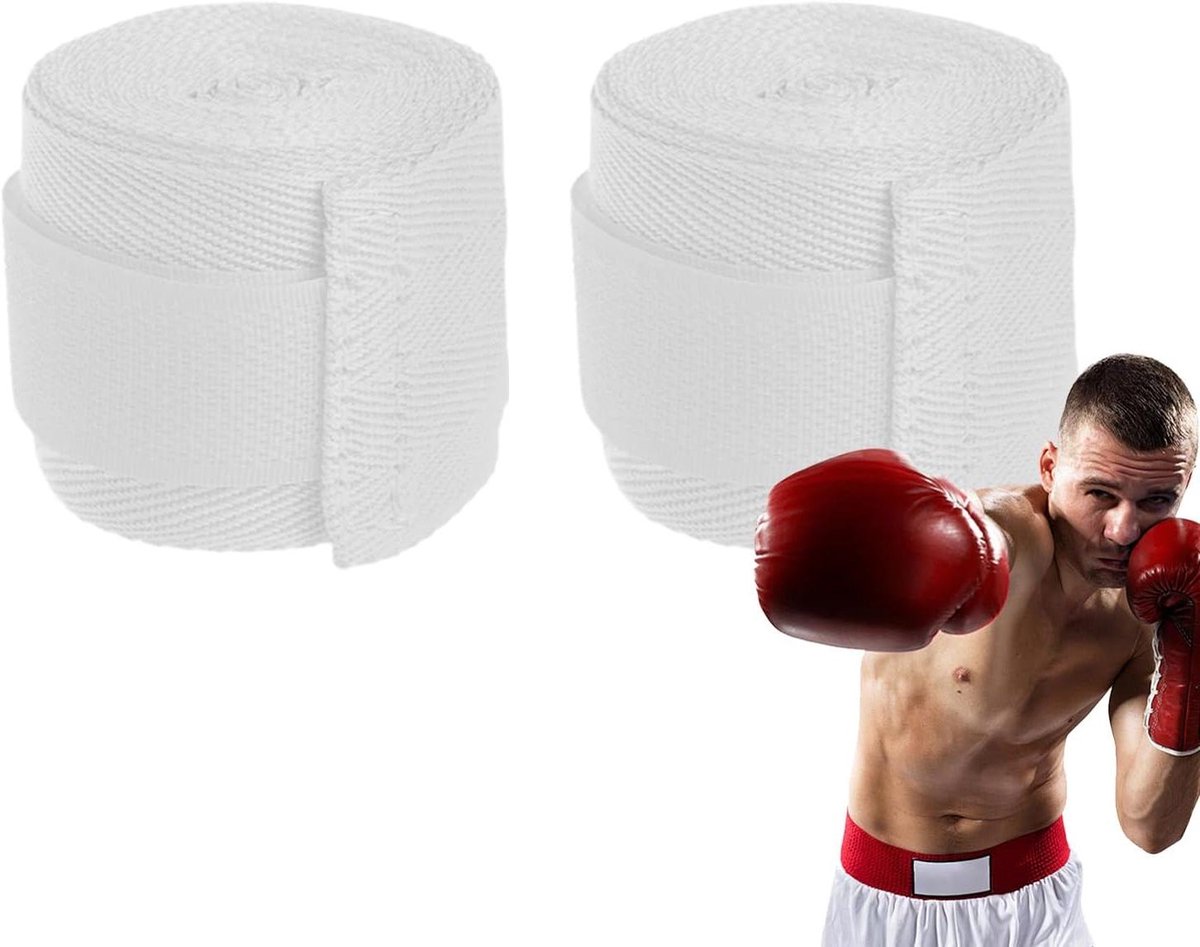 Bokshandschoenen - Bandage handschoenen - Vechtsport training - Compressieondersteuning polsen - Unisex - Wit