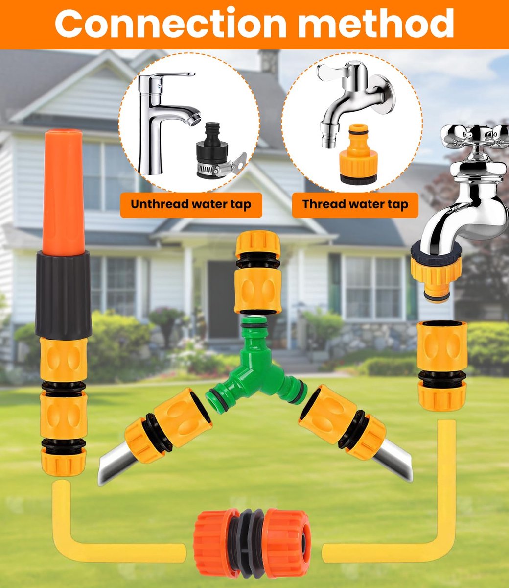 SnelShoppen - Tuinslang Verbindingsstuk Kit 35 Stuks - Slangkoppelingsset 2-in-1 - ABS Materiaal Slangaansluitset - Tuin Accessoire voor Slangen - Tui