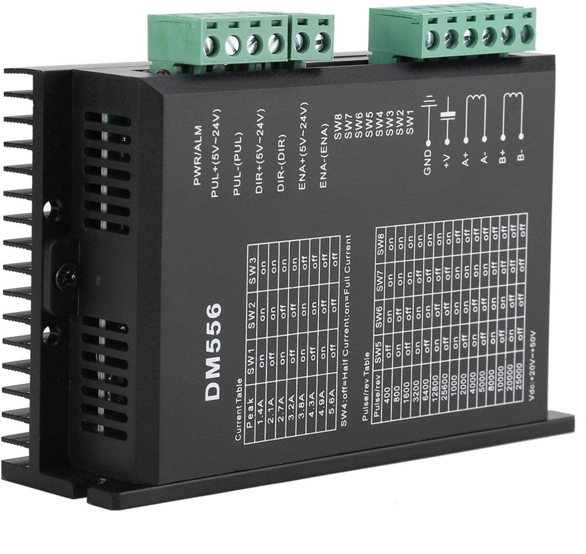 SnelShoppen - DM556 Stappenmotor Driver 24V-50V DC voor 42/57 Stappenmotoren - Hoogwaardige Stappenmotor Besturing - Perfect voor CNC, 3D Printers en