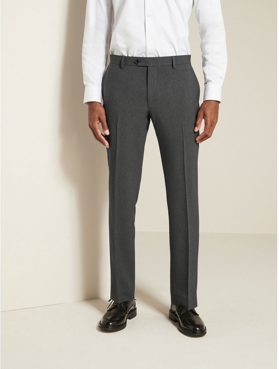 Next - Heren - Normale Pasvorm - Must-have kostuum: pantalon - Grijs