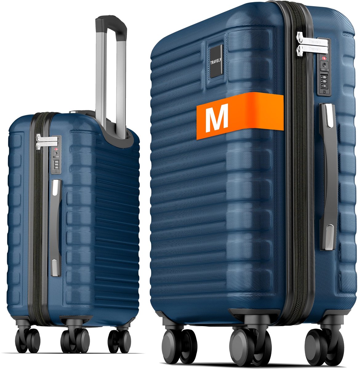 SnelShoppen - Travely Premium Handbagage 55x40x20cm - Lichtgewicht Trolley Koffer met TSA-slot, Ideaal voor Ryanair, Lufthansa, Eurowings, 36L, Zachte
