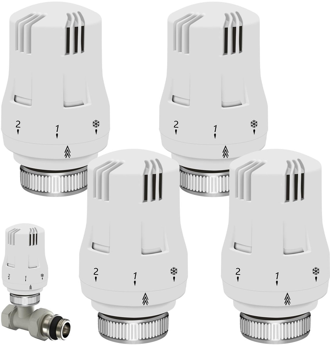SnelShoppen - AVCXEC Thermostaatkop 4 stuks - M30 x 1,5 Radiatorventiel - Verwarmingsoptie voor Radiatoren - Efficiënte Temperatuurregeling