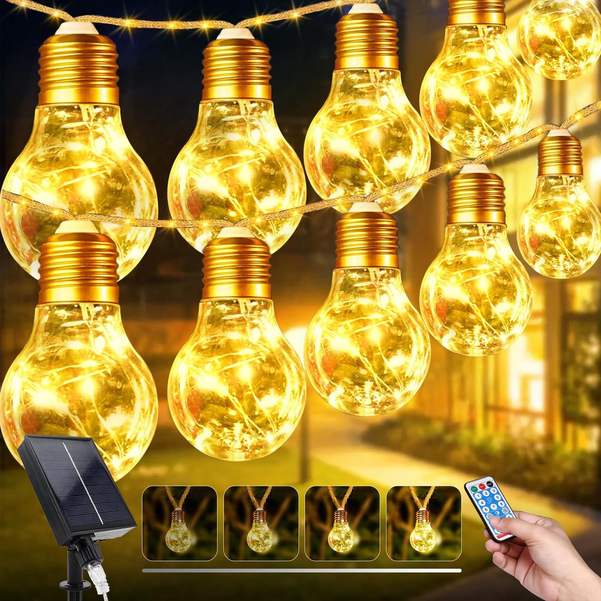 SnelShoppen - OPAHUTER 5 m Lichtsnoer Voor Buiten - 10 LED's, 149 LEDs, 8 Modi, Dimbaar - Buitenverlichting Lichtketting Voor Tuin, Feest, Kerstmis