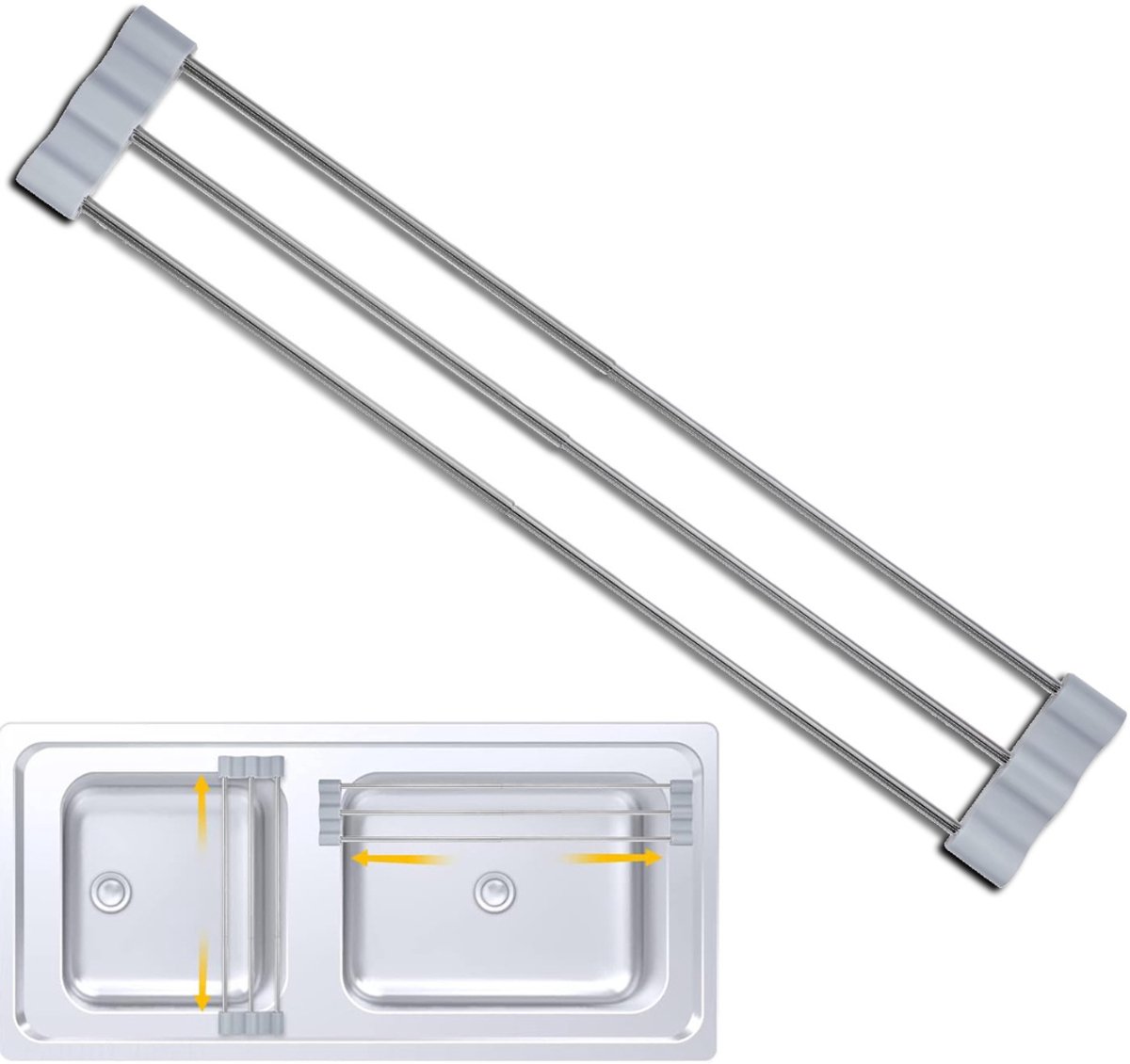 ApexArte® Vaatdoekhouder Gootsteen - Gootsteen Organizer - Vaatdoekhouder - Lichtgrijs