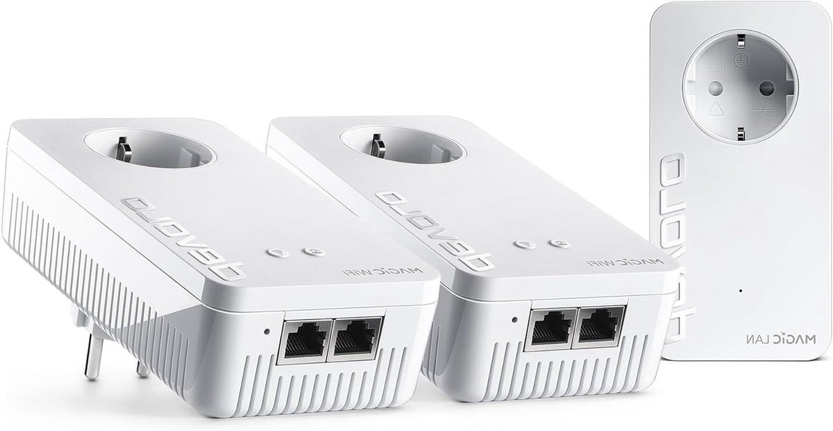 Powerline WiFi Set - Mesh WiFi Set - Internet in Huis - G.hn Technologie - 3 Adapters - Wit
