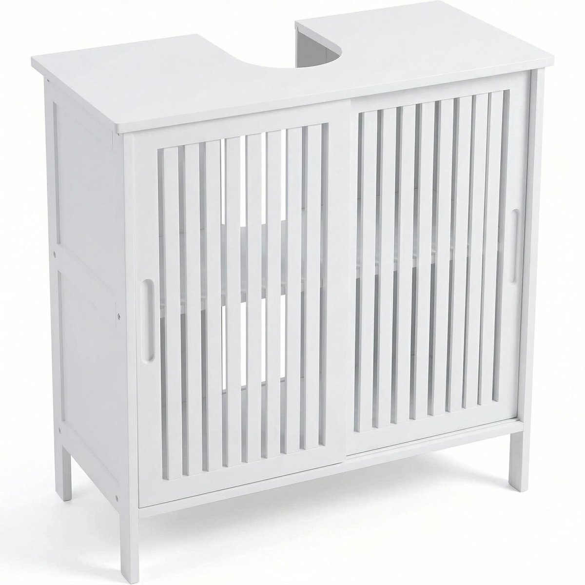 SnelShoppen - Wastafelonderkast Bamboe – Badkamermeubel Onderkast met Ruime Opbergruimte, Duurzaam Bamboe, Modern Design, Ideaal voor Badkamer en Toil