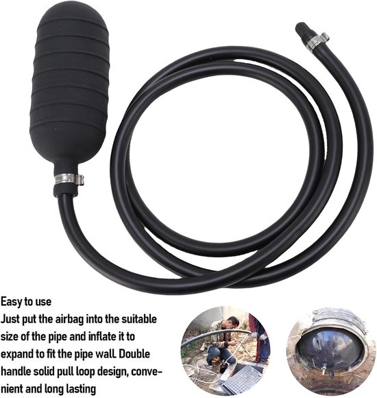 Opblaasbare Pijpstopper - PVC Afsluiter - Pijpleidingen Afvoeren - Waterdicht PVC - 70 mm - Zwart — afbeelding 2