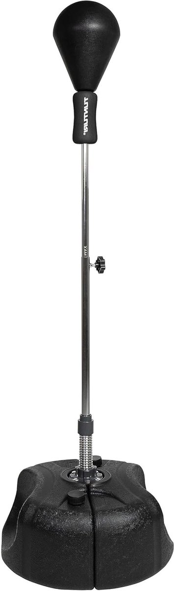 Vrijstaande Speedball - Bokstrainer Staand - Boksen Trainen - In Hoogte Verstelbaar - 128-158 cm - Zwart/Wit