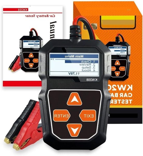 Auto Accutester - Accu Analysator - Auto Onderhoud - 12V Start- en Laadtest - 100-2000 CCA - Zwart