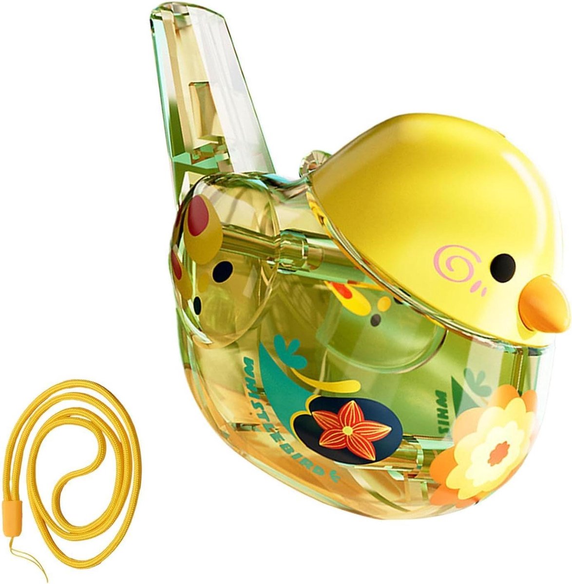Vogelfluitje Kinderen - Vogelroep Speeltje - Fantasie Stimuleren - Water Gevuld Geluid - 95x6x6cm - Geel