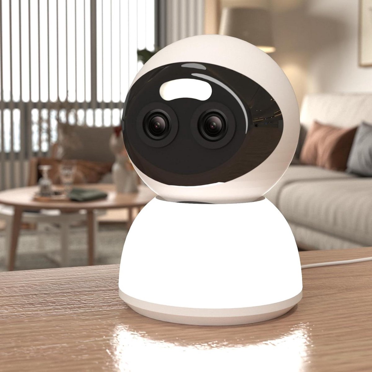 Dubbele Lens Camera - Beveiligingscamera Babyfoon - Huisdieren Bewaken - 10x Optische Zoom - 3MP Resolutie - Wit