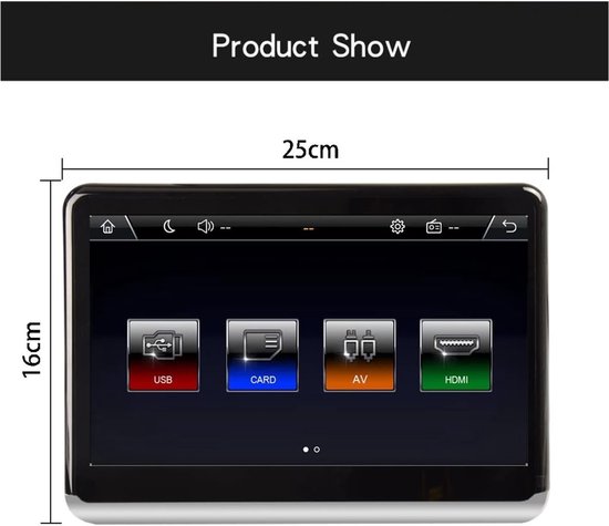 Draagbare Autovideospeler - Hoofdsteun Monitor - Reizen met Kinderen - Touchscreen Scherm - 10.1 inch - Zwart — afbeelding 2