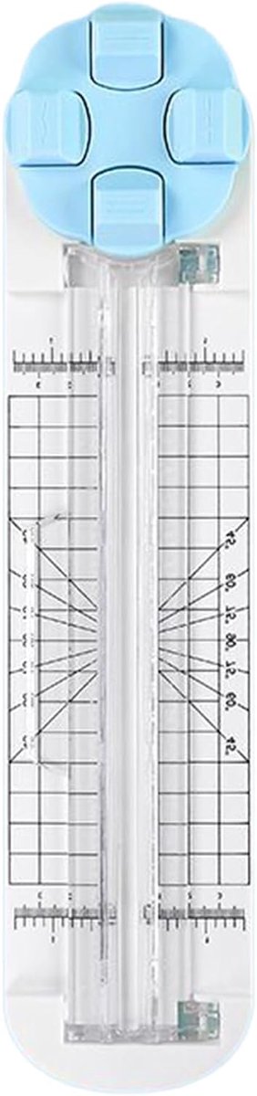 Papiersnijder 4-in-1 - Papier trimmer Knutselpapier snijder - Scrapbooking en knutselen - Verwisselbare snijkoppen - 355 x 83 cm - Blauw