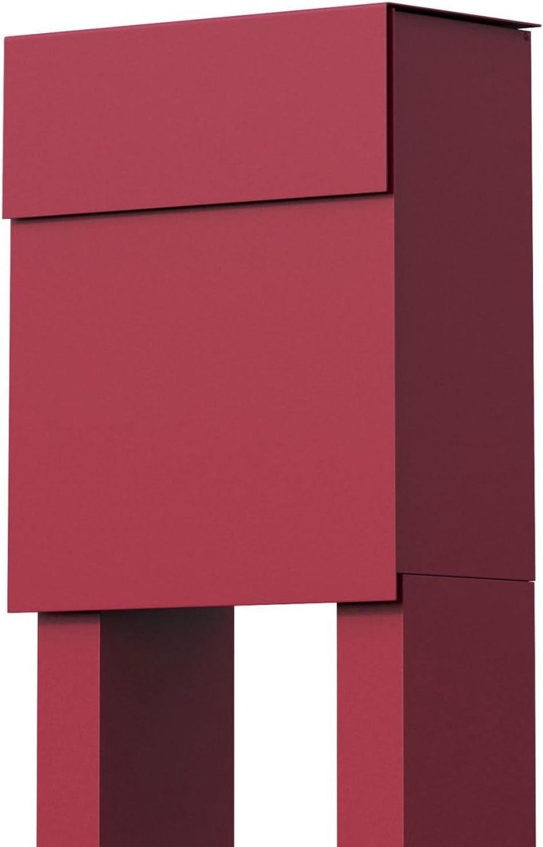 Staande brievenbus - Brievenbus buiten - Post ontvangen - Gepoedercoat staal - 128 cm hoog - Rood