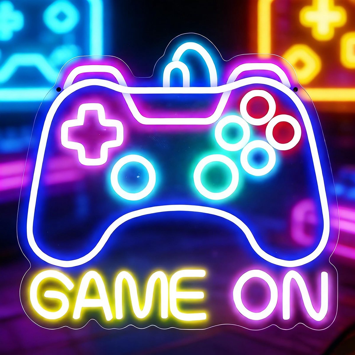 SnelShoppen - Gaming Neon bord Game On LED lamp USB-verbinding Gamer decoratie voor speelkamer Muurdecoratie voor tieners LED Neon verlichting