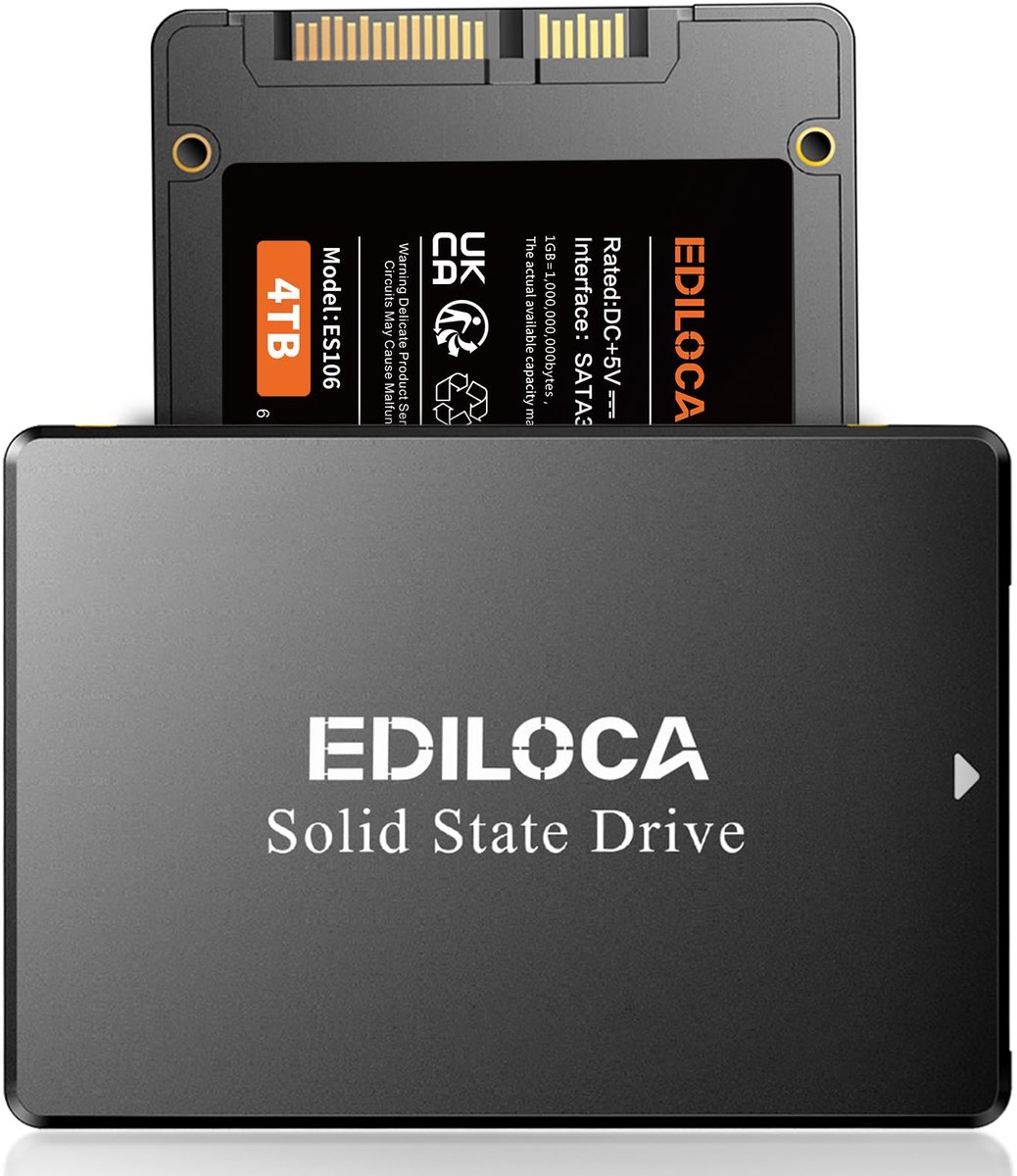 SnelShoppen - 4TB SSD, Interne Solid State Drive 2,5” SATA SSD, Hoge Snelheid tot 550MB/s, 3D NAND TLC, Geschikt voor Laptop en Desktop PC