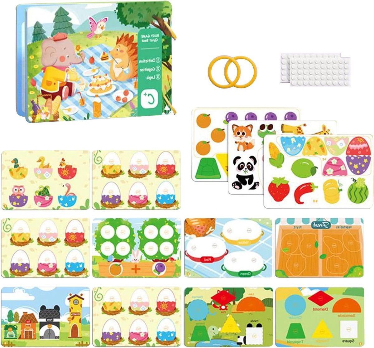 Kinderactiviteitenboek - Educatief Boek - Cognitief Leren - Veilig Klittenband Systeem - 21 x 14 cm - Multicolor