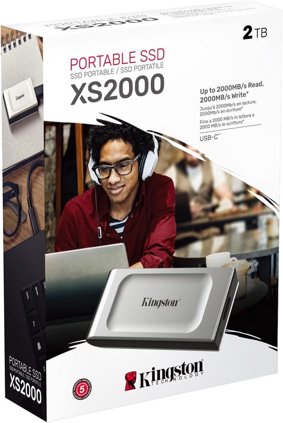 Draagbare SSD - Externe Opslag - Bestanden Overzetten - Hoge Snelheid - 2000 GB - Rood — afbeelding 5