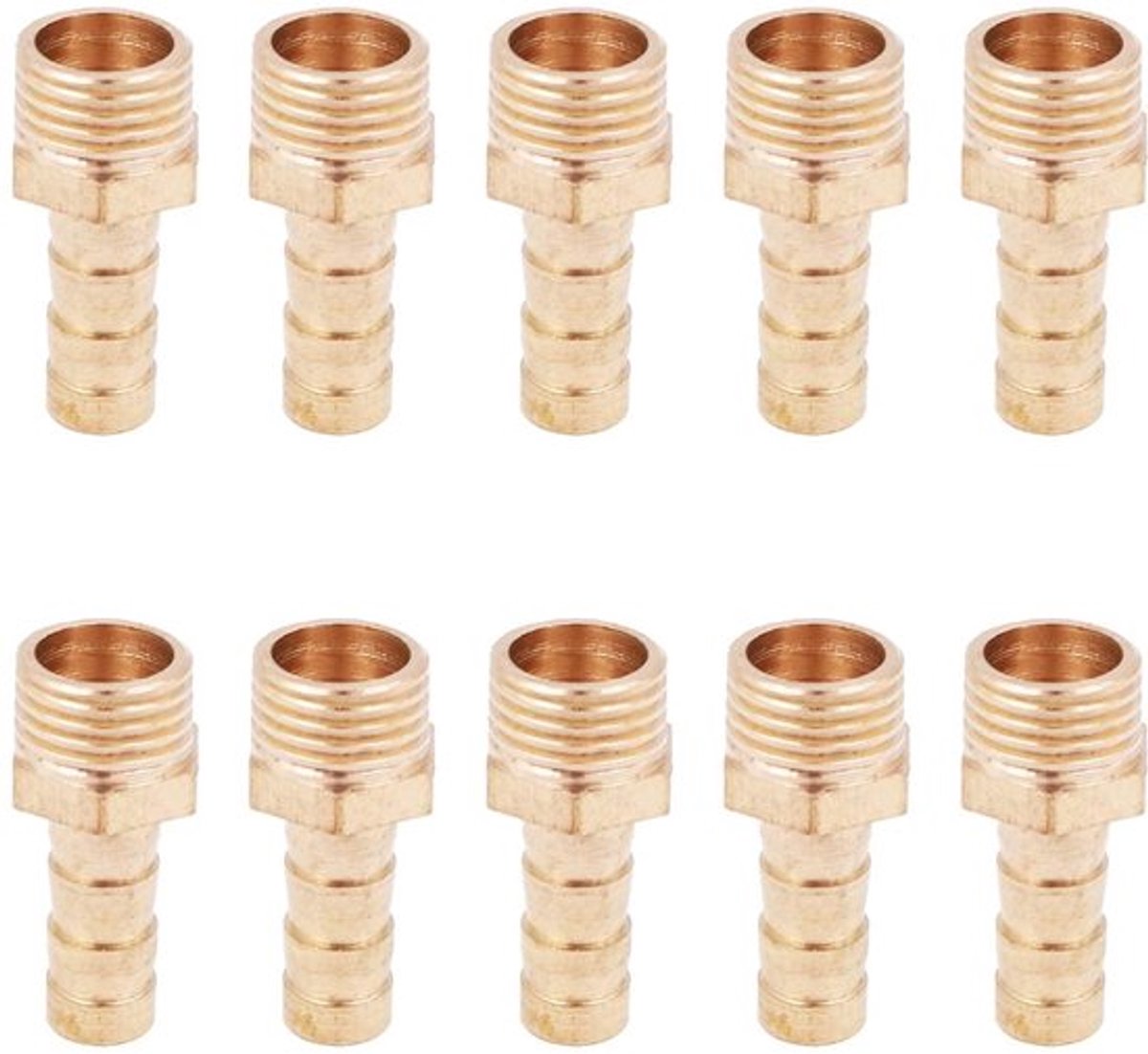 Messing Slang Pijp Tap Connector Mannelijke Adapter Voor Vijver Pool - 10 Stuks met 1/4 8mm Adapter
