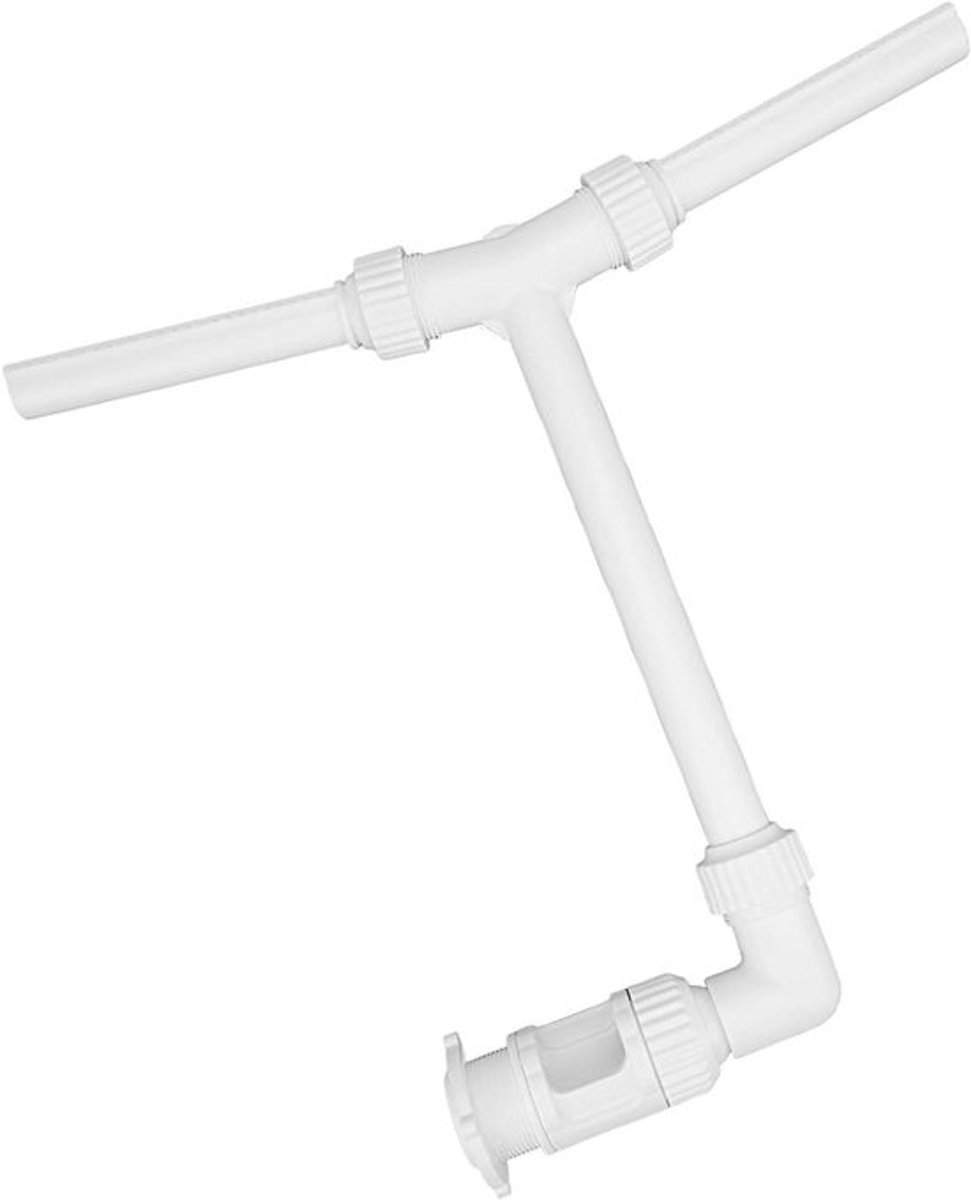 Zwembad waterval fontein - Verstelbaar - Luxe - Dubbel mondstuk - Vis vijver - Houder - Geschikt voor buiten - Zwart - Fontein met LED verlichting - Fontein voor tuindecoratie.