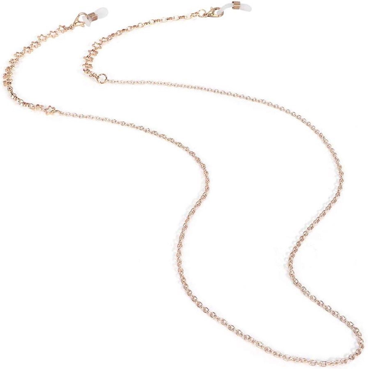 Brillenketting Sterpatroon - Brilkoord Mode - Veilig Dragen - Antislip Ontwerp - 10 x 6 x 2 cm - Zilverkleurig
