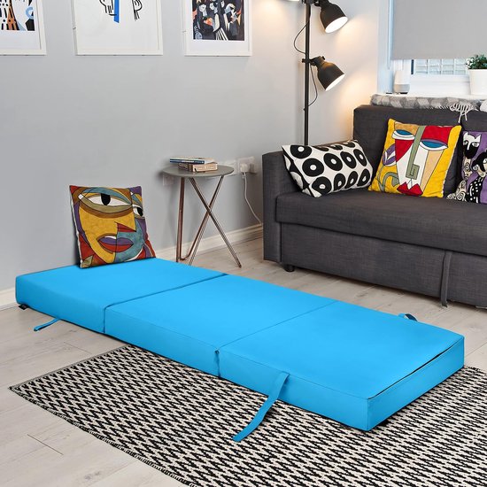 Opvouwbare Matras - Z Bed Futon - Flexibel Zitten Slapen - Waterbestendig Materiaal - 66x198 cm - Turkoois — afbeelding 3