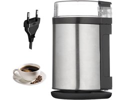 Elektrische Koffiemolen - Koffiebonenmaler Maalmolen - Verse Koffie Bereiden - Intuïtieve Drukfunctie - 11 x 19 cm - Zilver