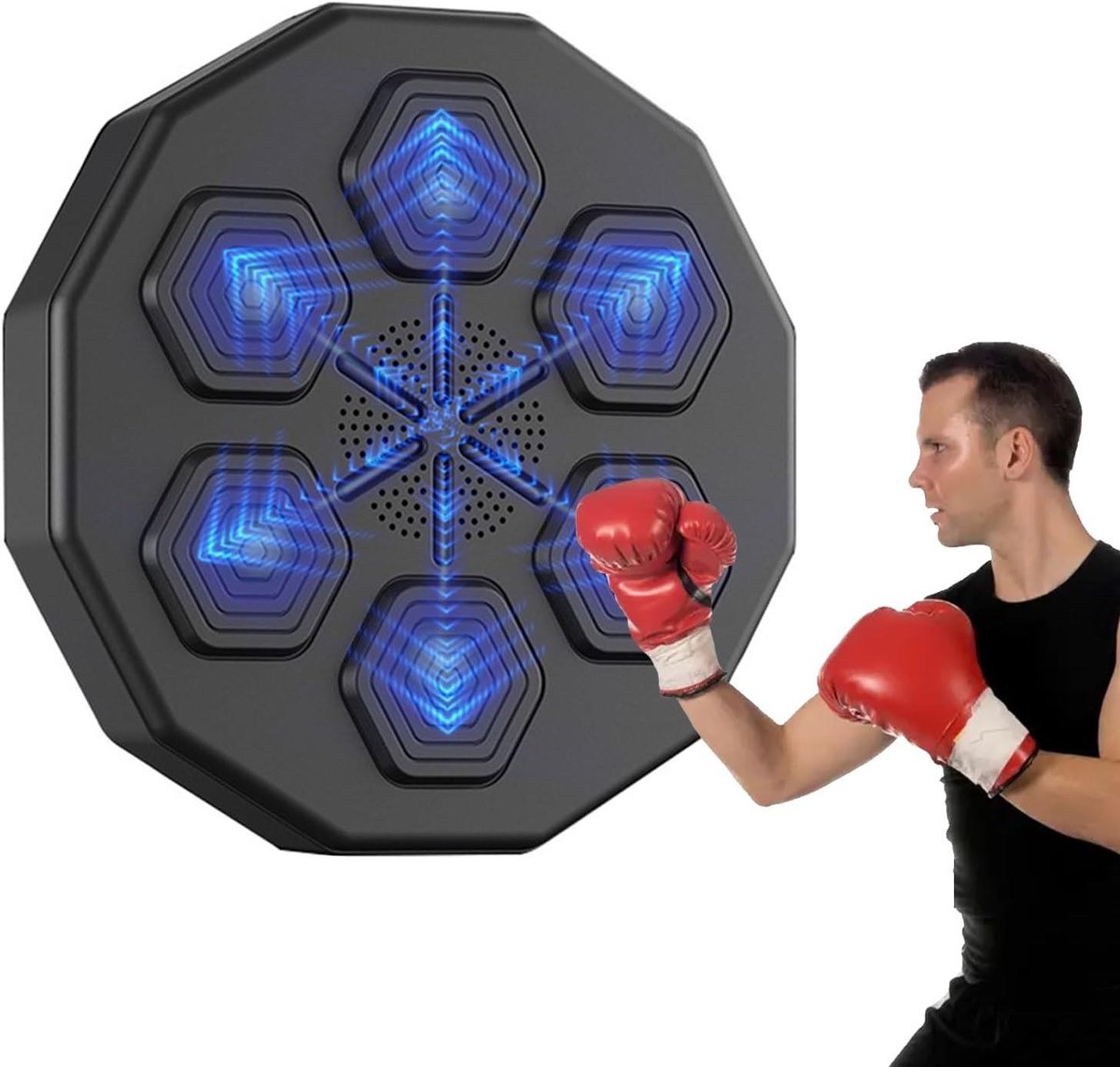 Smart Boksmachine - Boksmuur Target - Bokstraining Thuis - Met Bluetooth Sensor - 157 Inch - Zwart