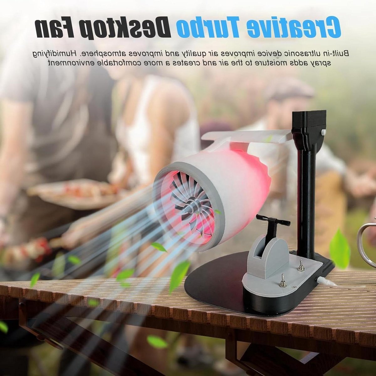 Jet Motor Ventilator - Turbofan Bureau Fan - Lucht Koelen - Uniek Turbofan Ontwerp - Niet gespecificeerd - Wit