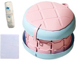 Draagbaar Toilet Kinderen - Reispotje Opvouwbaar - Zindelijkheidstraining Onderweg - Antislip Stabiliteit - 25.8x30cm Gevouwen - Roze